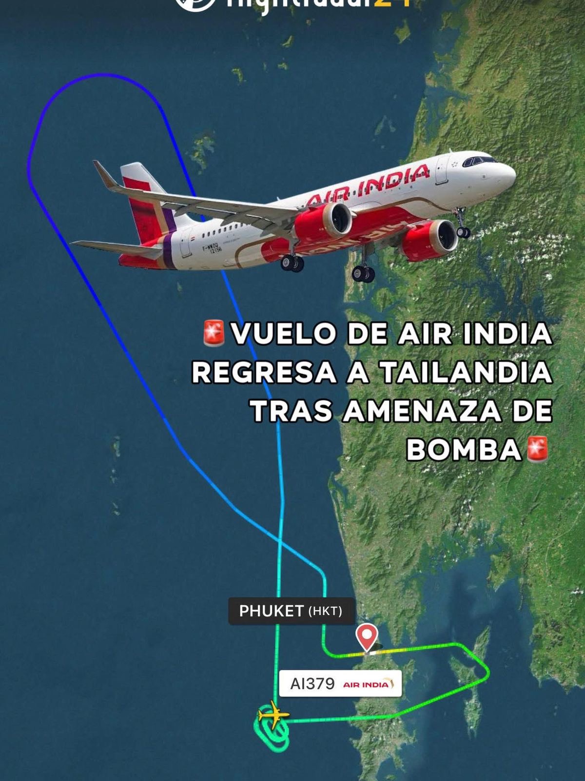 Vuelo de Air India regresa de emergencia por amenaza de bomba